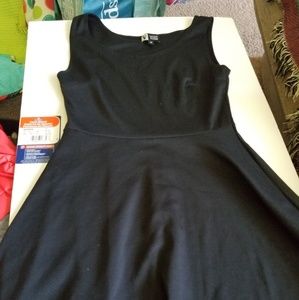 Plain black skater dress